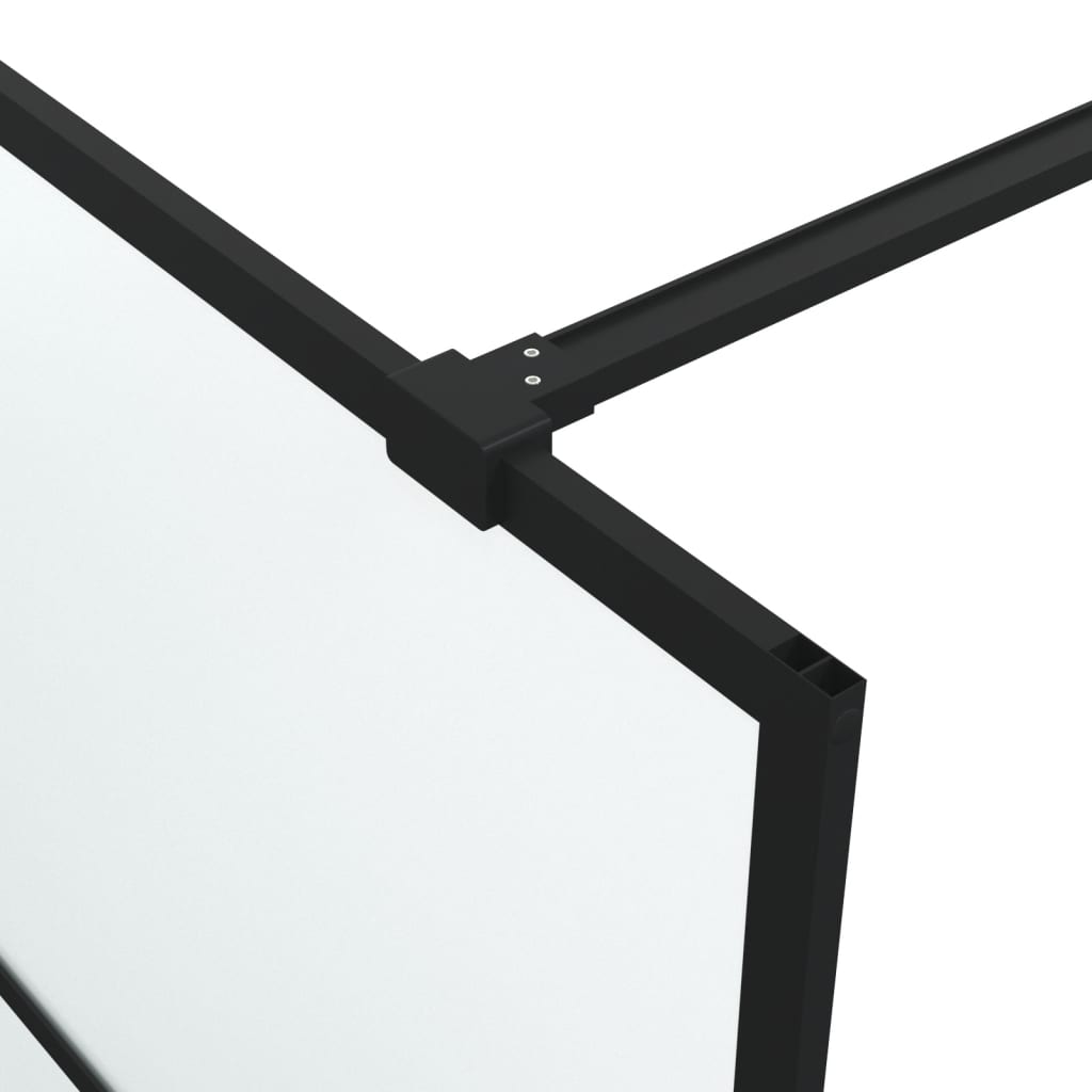 Inloopdouchewand 115x195 cm mat ESG-glas zwart