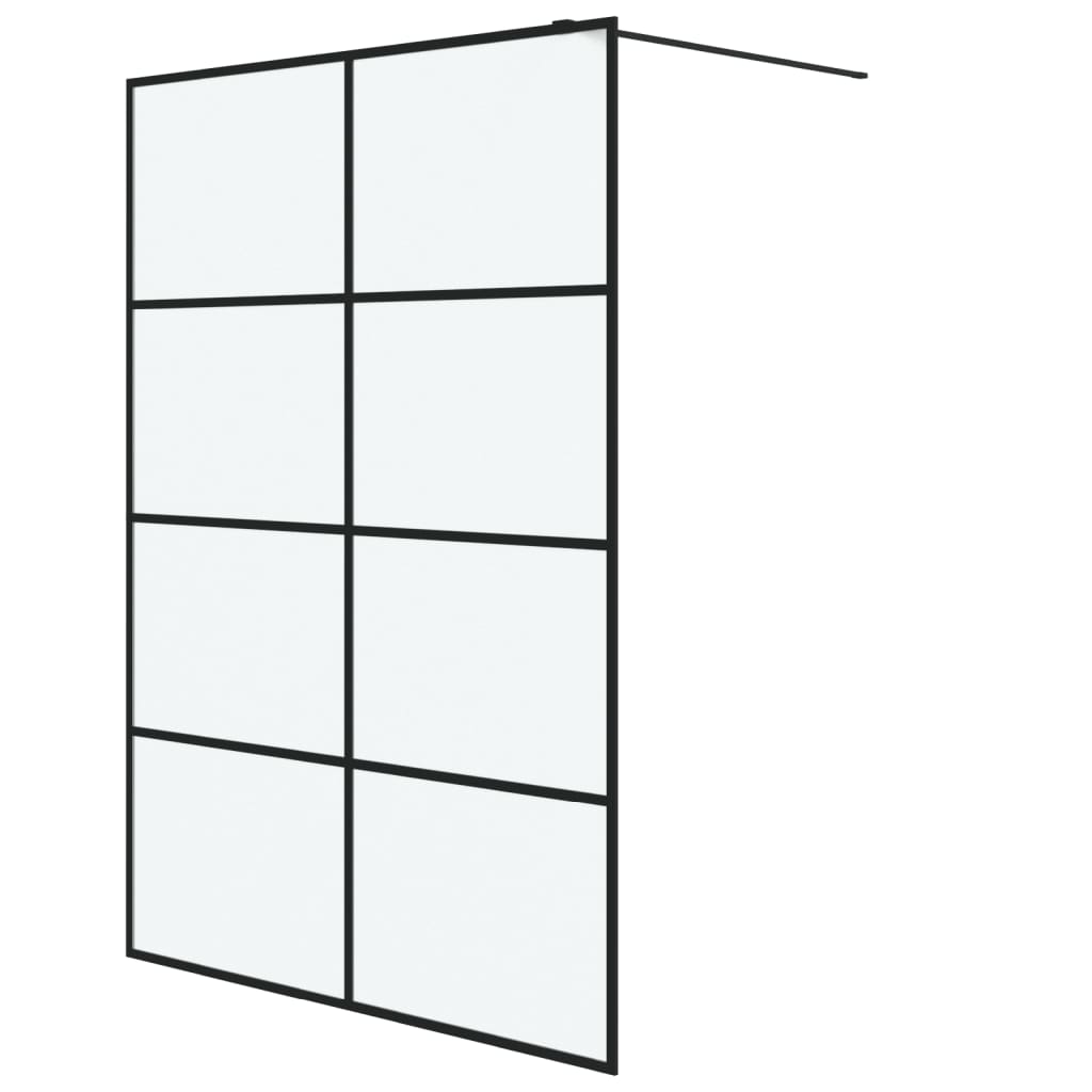 Inloopdouchewand 140x195 cm mat ESG-glas zwart