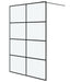 Inloopdouchewand 140x195 cm mat ESG-glas zwart