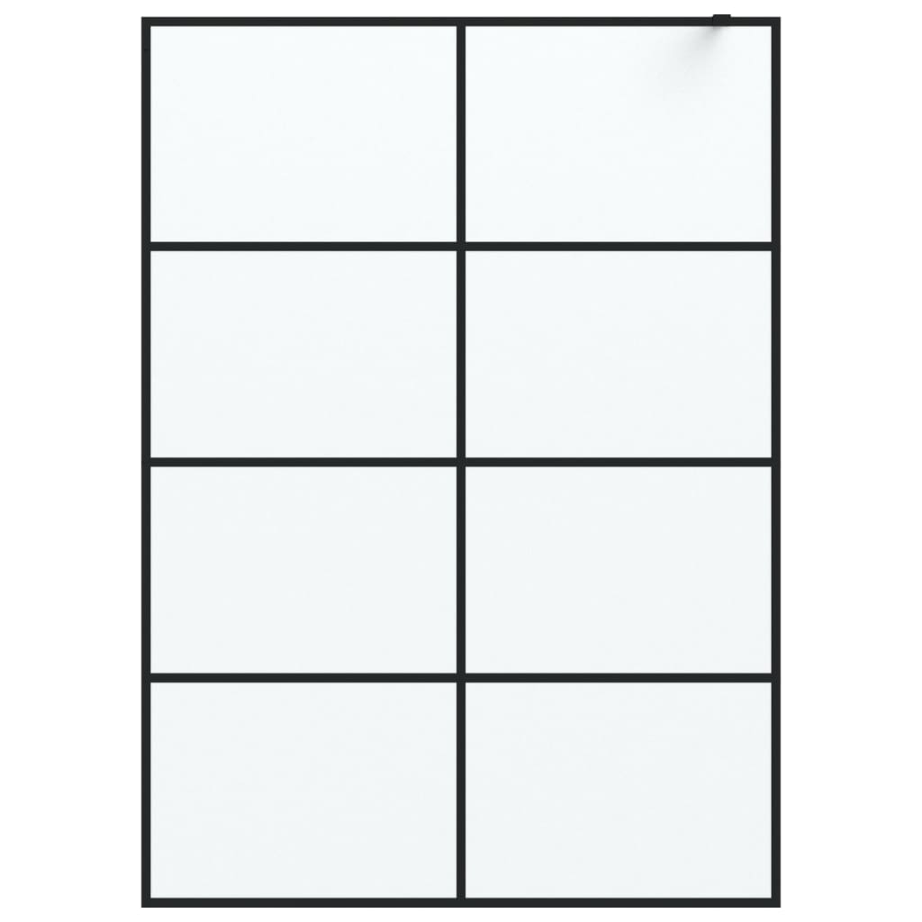 Inloopdouchewand 140x195 cm mat ESG-glas zwart