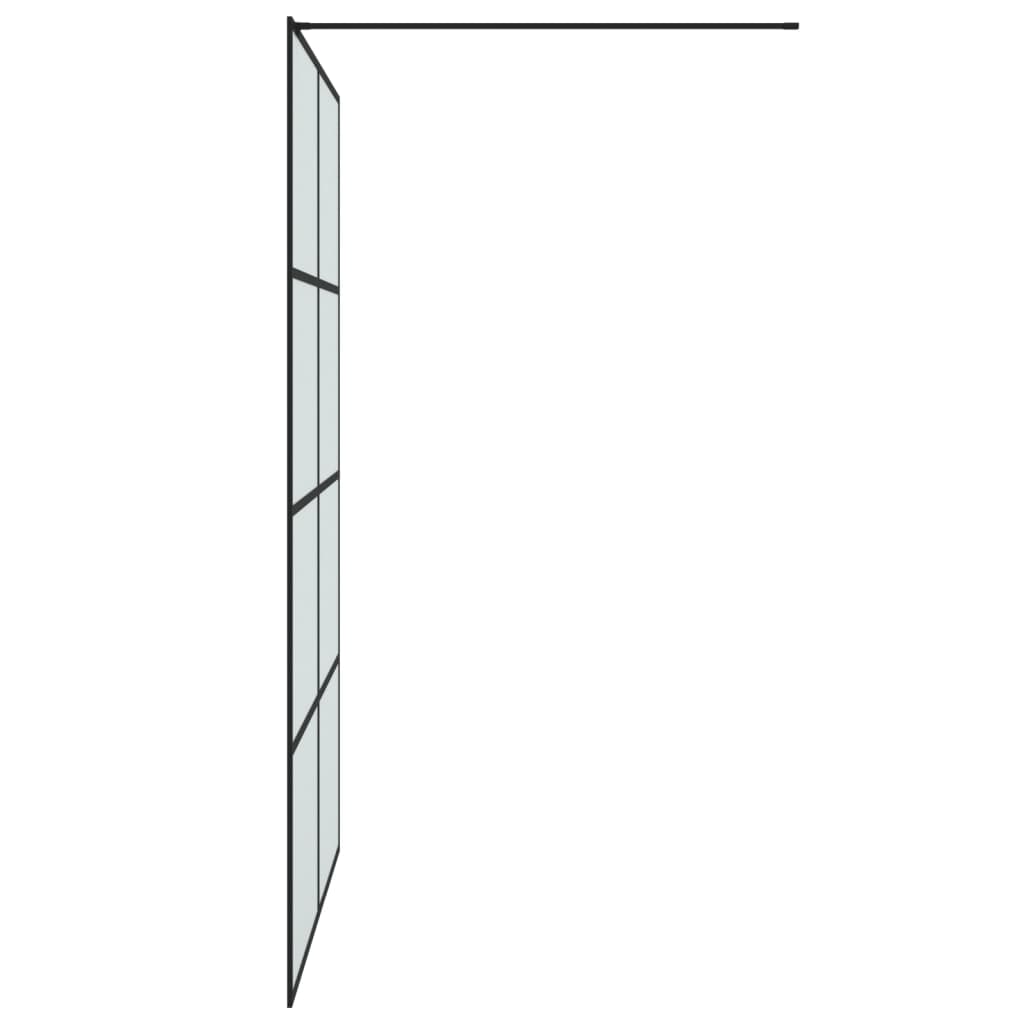 Inloopdouchewand 140x195 cm mat ESG-glas zwart
