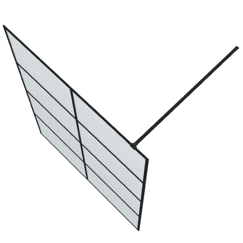 Inloopdouchewand 140x195 cm mat ESG-glas zwart