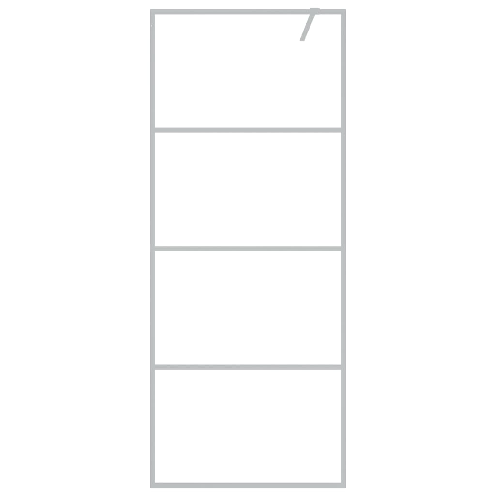 Inloopdouchewand 80x195 cm transparant ESG-glas zilverkleurig
