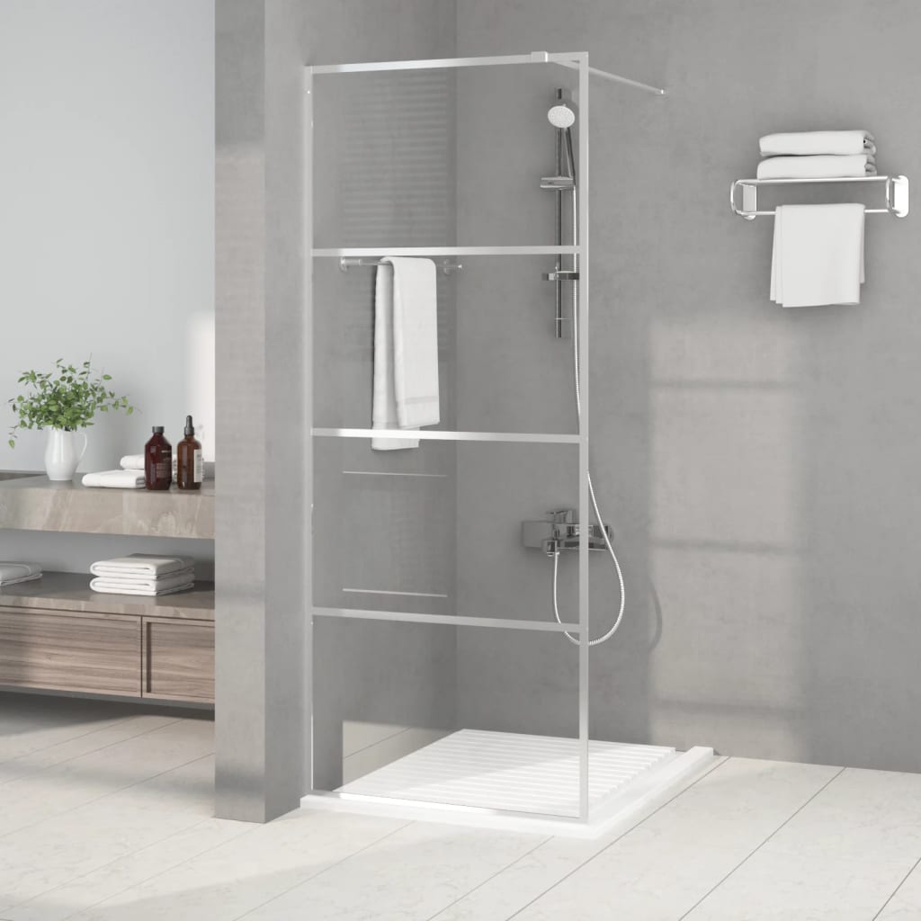 Inloopdouchewand 80x195 cm transparant ESG-glas zilverkleurig