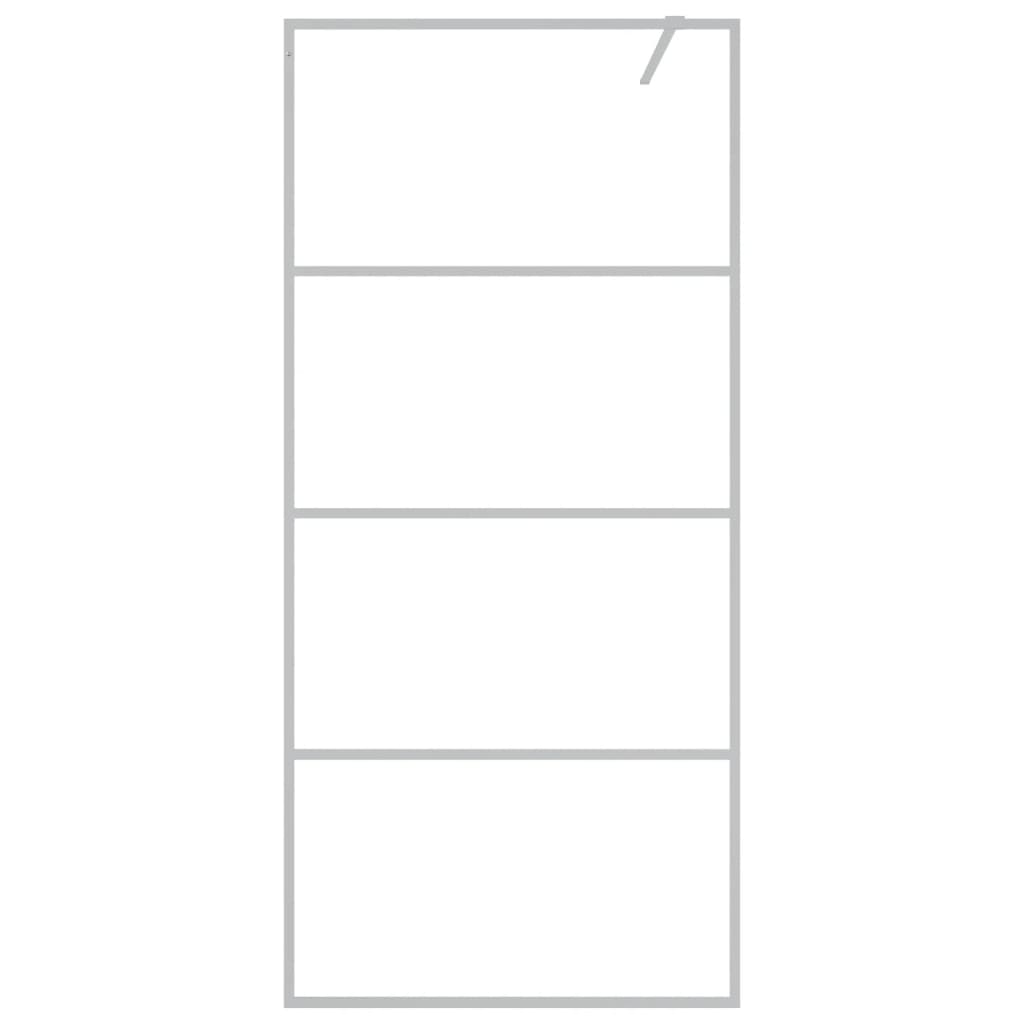 Inloopdouchewand 90x195 cm transparant ESG-glas zilverkleurig