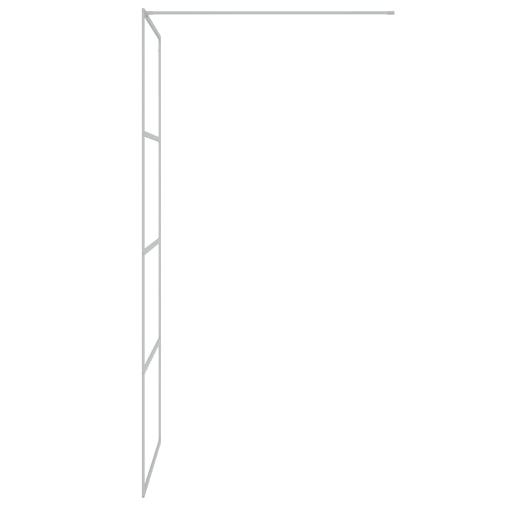 Inloopdouchewand 90x195 cm transparant ESG-glas zilverkleurig