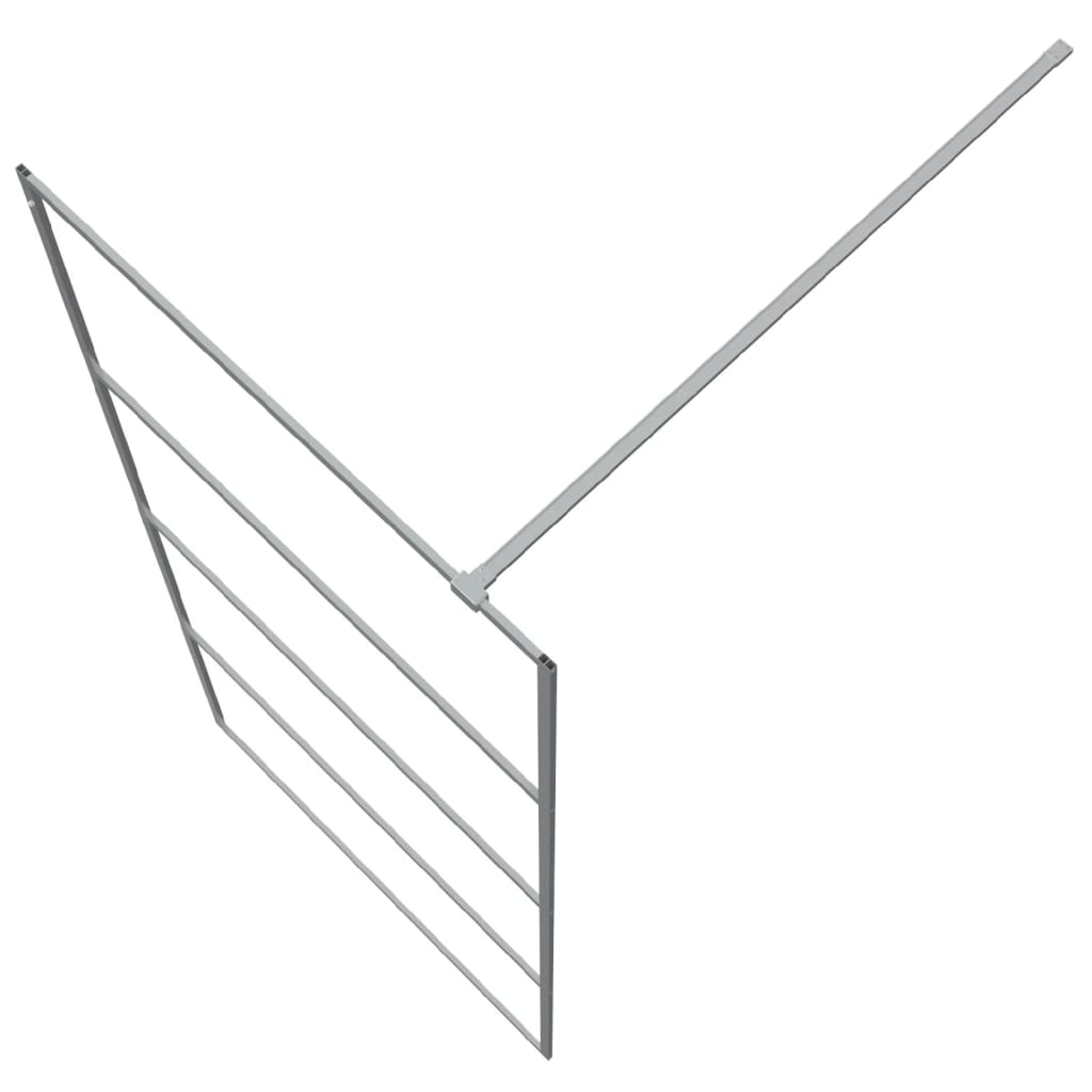 Inloopdouchewand 90x195 cm transparant ESG-glas zilverkleurig