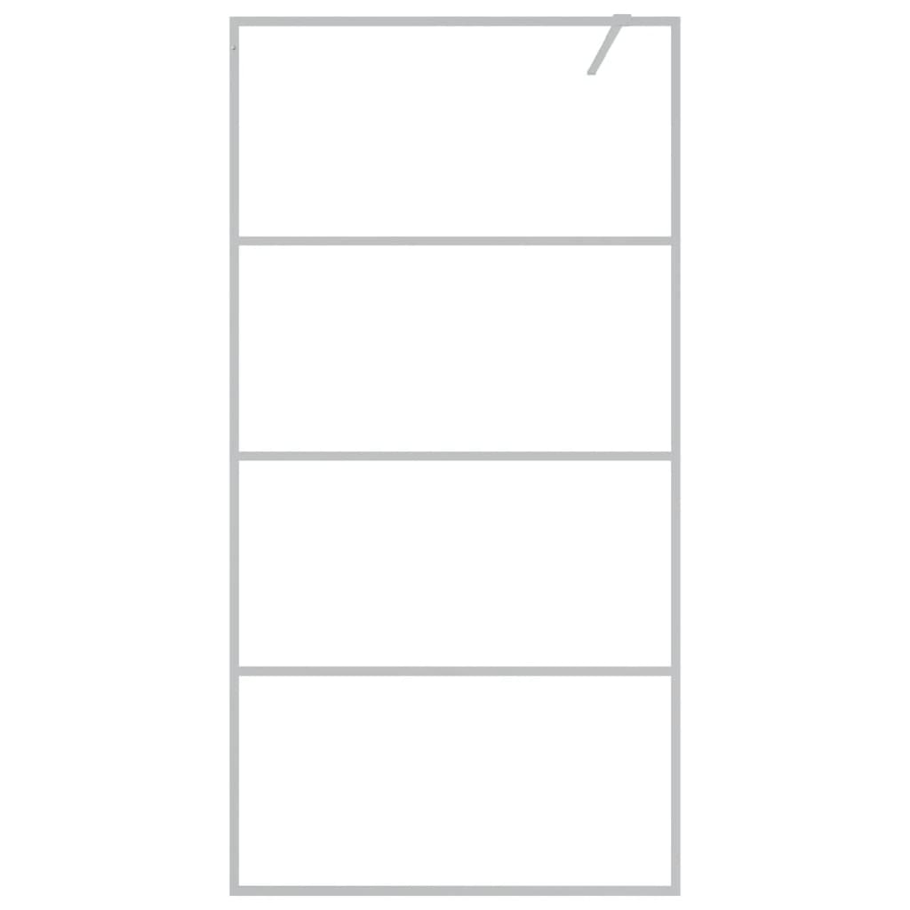 Inloopdouchewand 100x195 cm transparant ESG-glas zilverkleurig