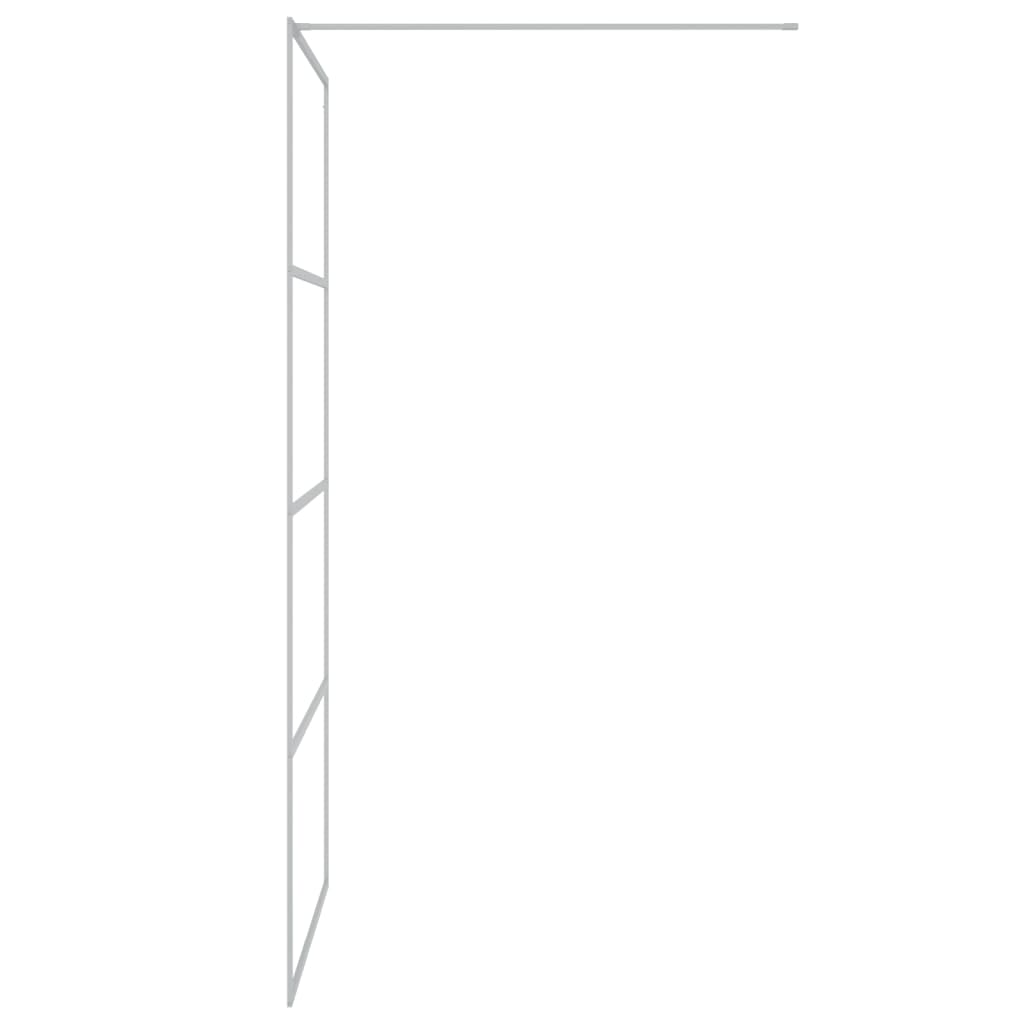 Inloopdouchewand 100x195 cm transparant ESG-glas zilverkleurig
