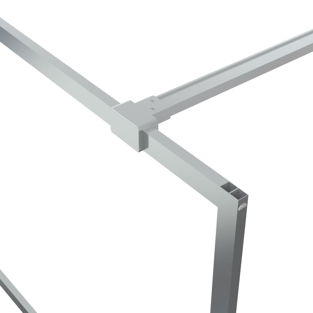 Inloopdouchewand 100x195 cm transparant ESG-glas zilverkleurig