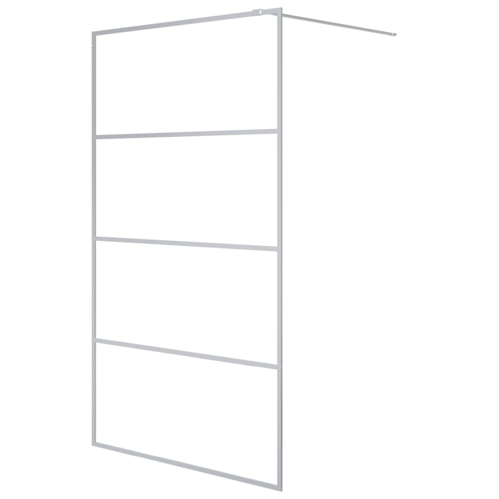 Inloopdouchewand 115x195 cm transparant ESG-glas zilverkleurig