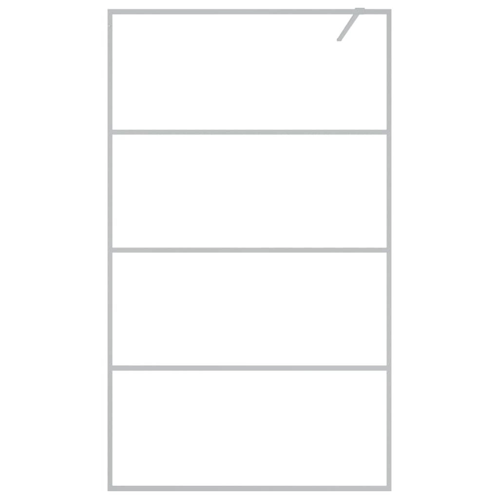 Inloopdouchewand 115x195 cm transparant ESG-glas zilverkleurig
