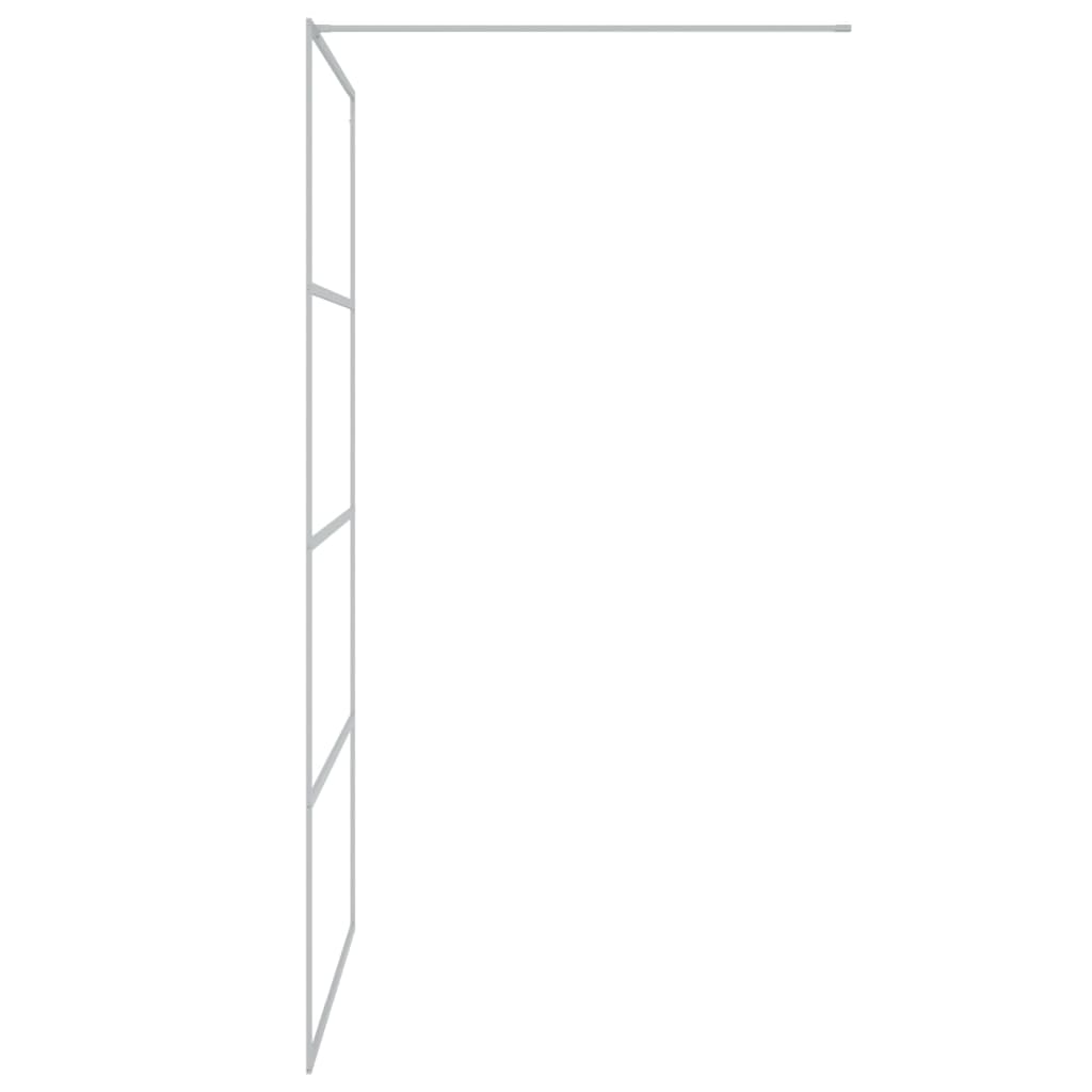 Inloopdouchewand 115x195 cm transparant ESG-glas zilverkleurig