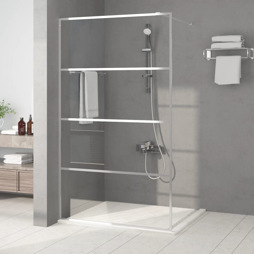 Inloopdouchewand 115x195 cm transparant ESG-glas zilverkleurig