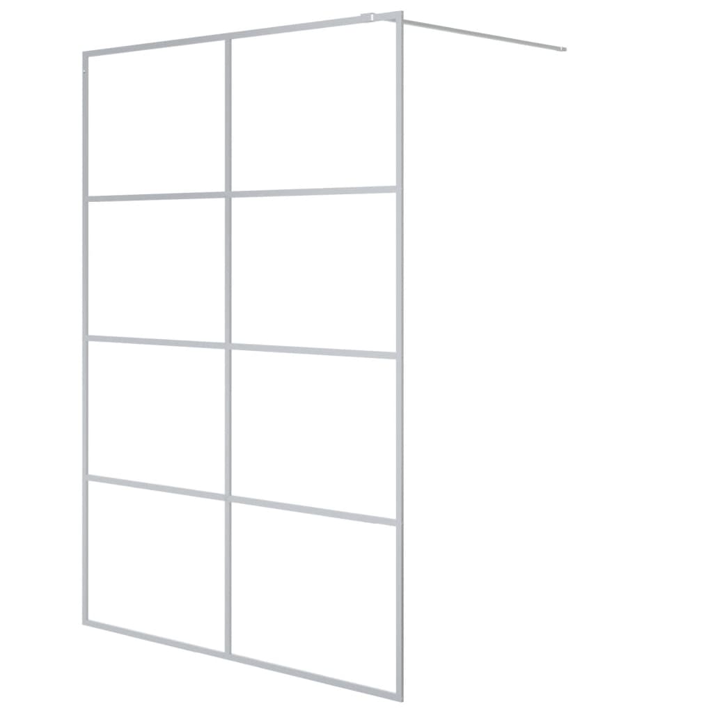 Inloopdouchewand 140x195 cm transparant ESG-glas zilverkleurig
