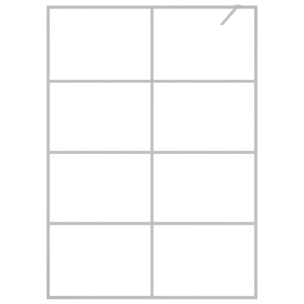 Inloopdouchewand 140x195 cm transparant ESG-glas zilverkleurig