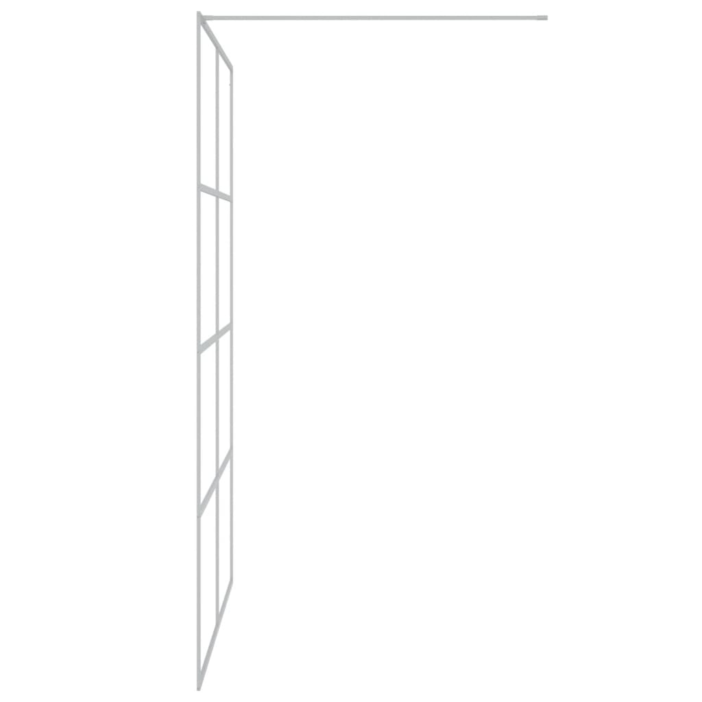 Inloopdouchewand 140x195 cm transparant ESG-glas zilverkleurig