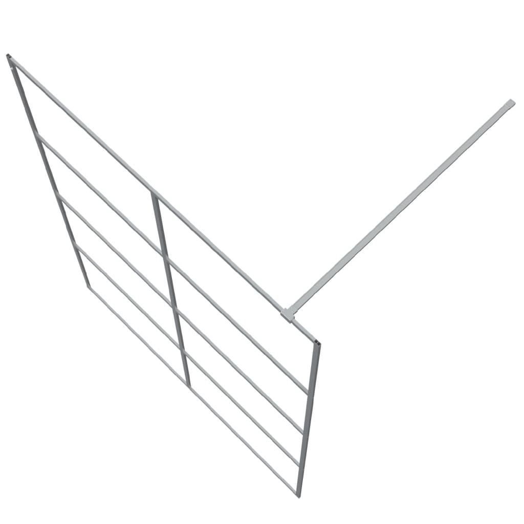 Inloopdouchewand 140x195 cm transparant ESG-glas zilverkleurig
