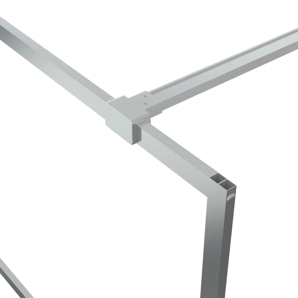 Inloopdouchewand 140x195 cm transparant ESG-glas zilverkleurig