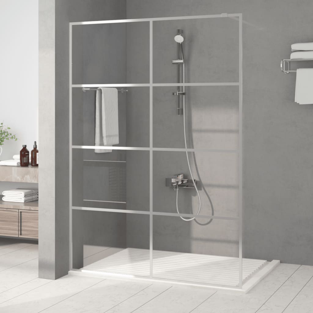 Inloopdouchewand 140x195 cm transparant ESG-glas zilverkleurig