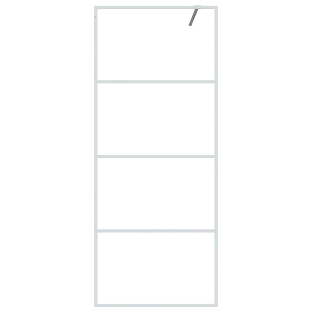 Inloopdouchewand 80x195 cm transparant ESG-glas wit