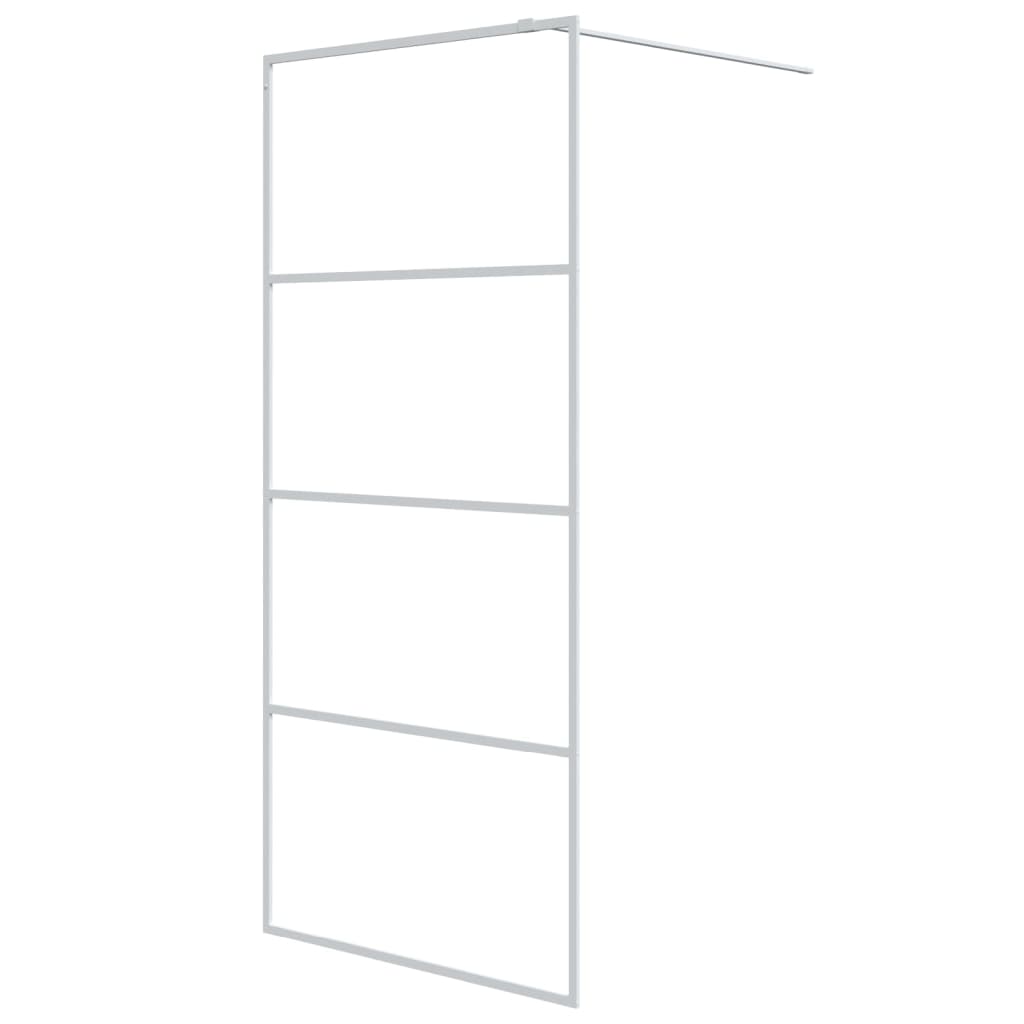 Inloopdouchewand 90x195 cm transparant ESG-glas wit