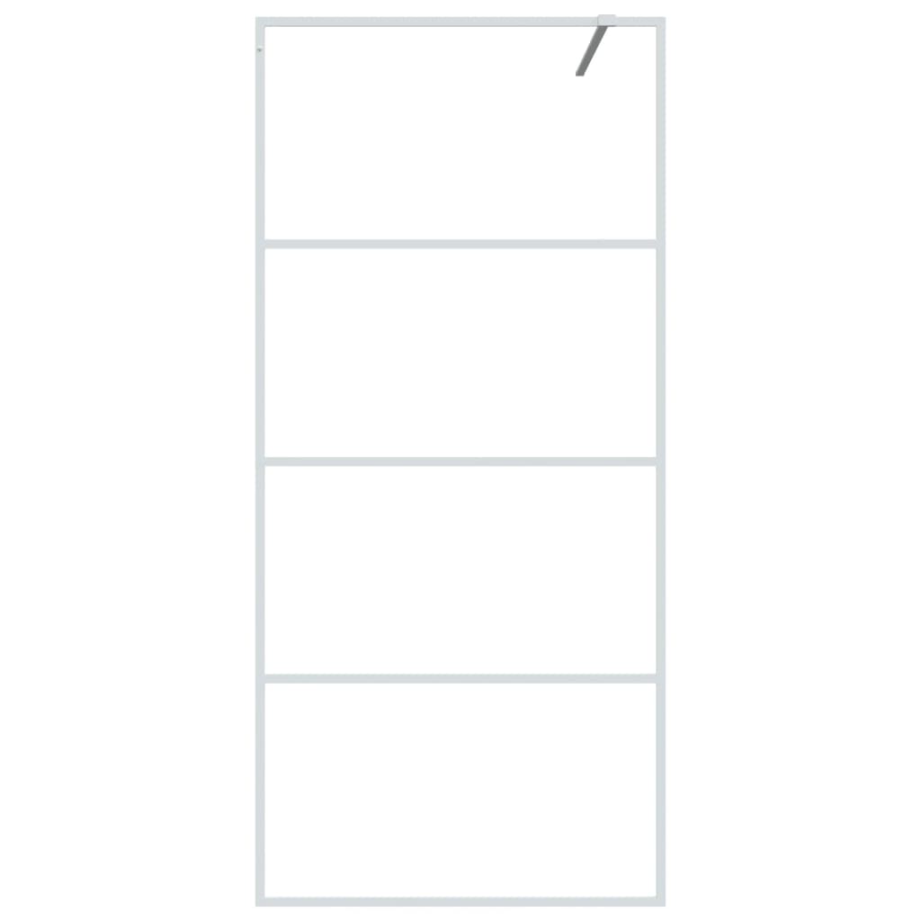 Inloopdouchewand 90x195 cm transparant ESG-glas wit