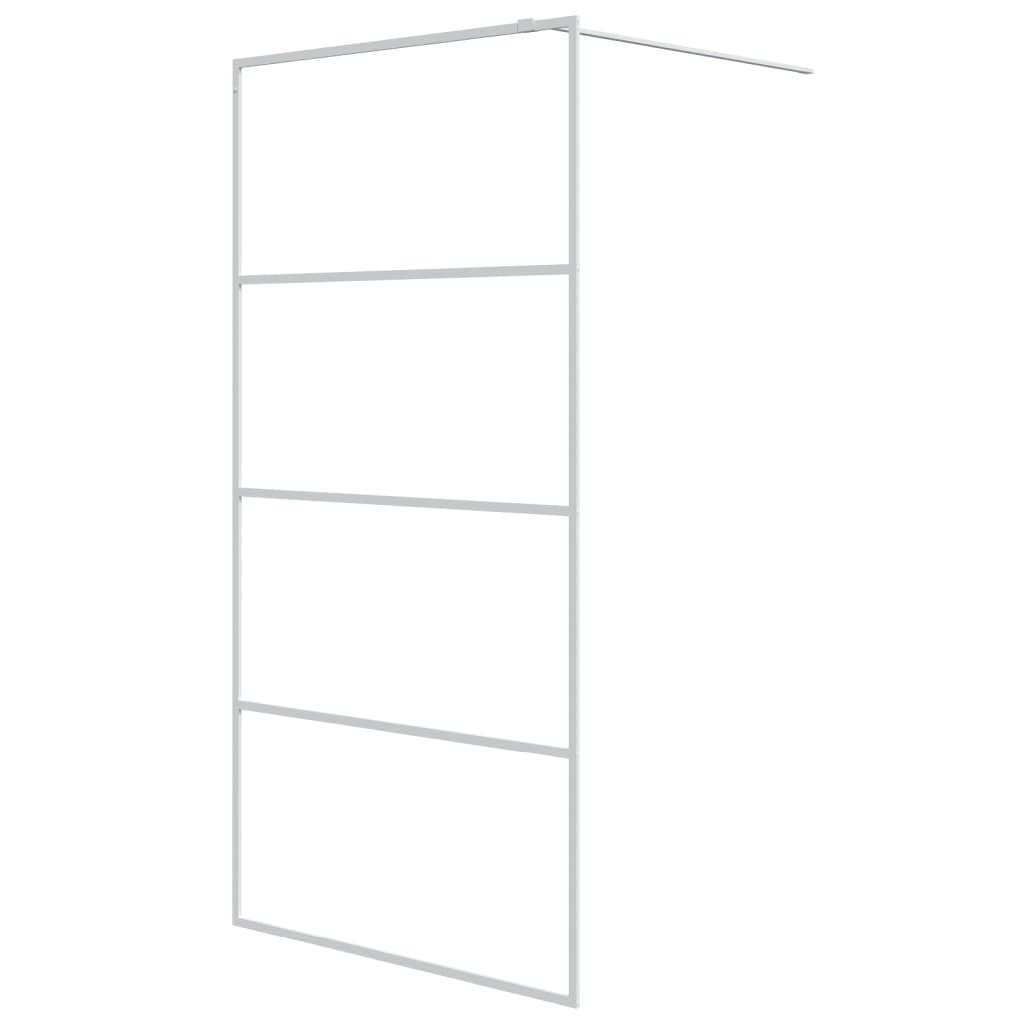 Inloopdouchewand 100x195 cm transparant ESG-glas wit