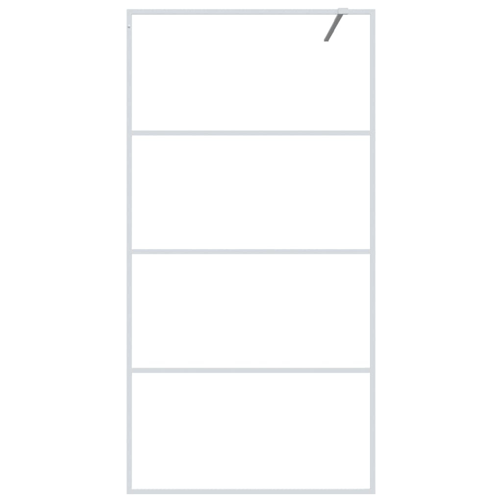 Inloopdouchewand 100x195 cm transparant ESG-glas wit