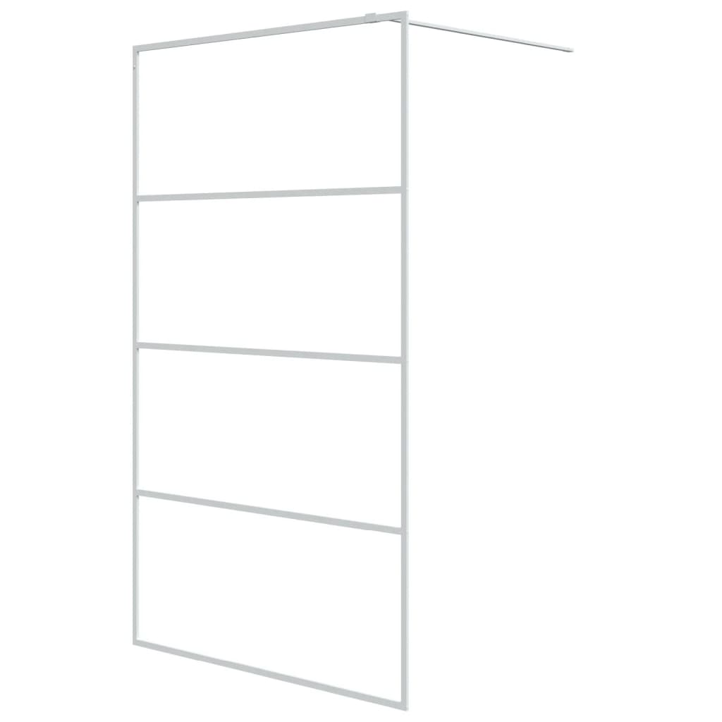 Inloopdouchewand 115x195 cm transparant ESG-glas wit
