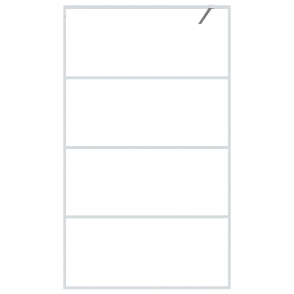 Inloopdouchewand 115x195 cm transparant ESG-glas wit