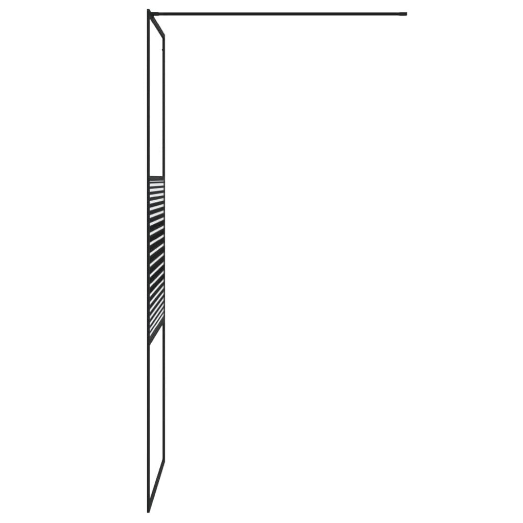 Inloopdouchewand 80x195 cm transparant ESG-glas zwart