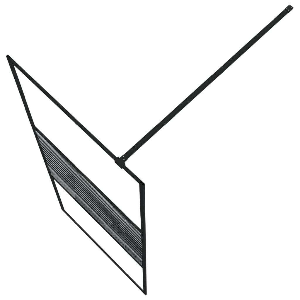 Inloopdouchewand 80x195 cm transparant ESG-glas zwart