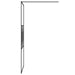 Inloopdouchewand 90x195 cm transparant ESG-glas zwart