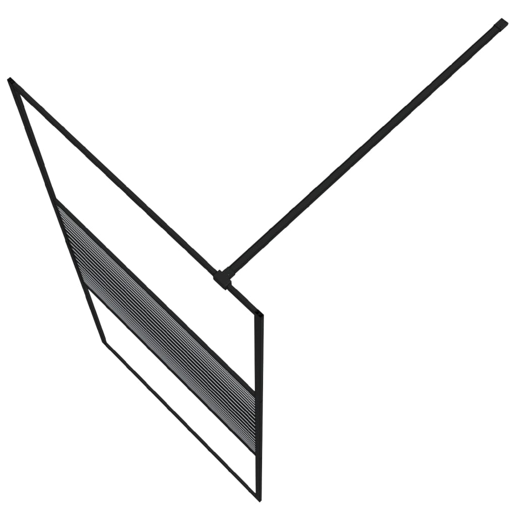Inloopdouchewand 90x195 cm transparant ESG-glas zwart