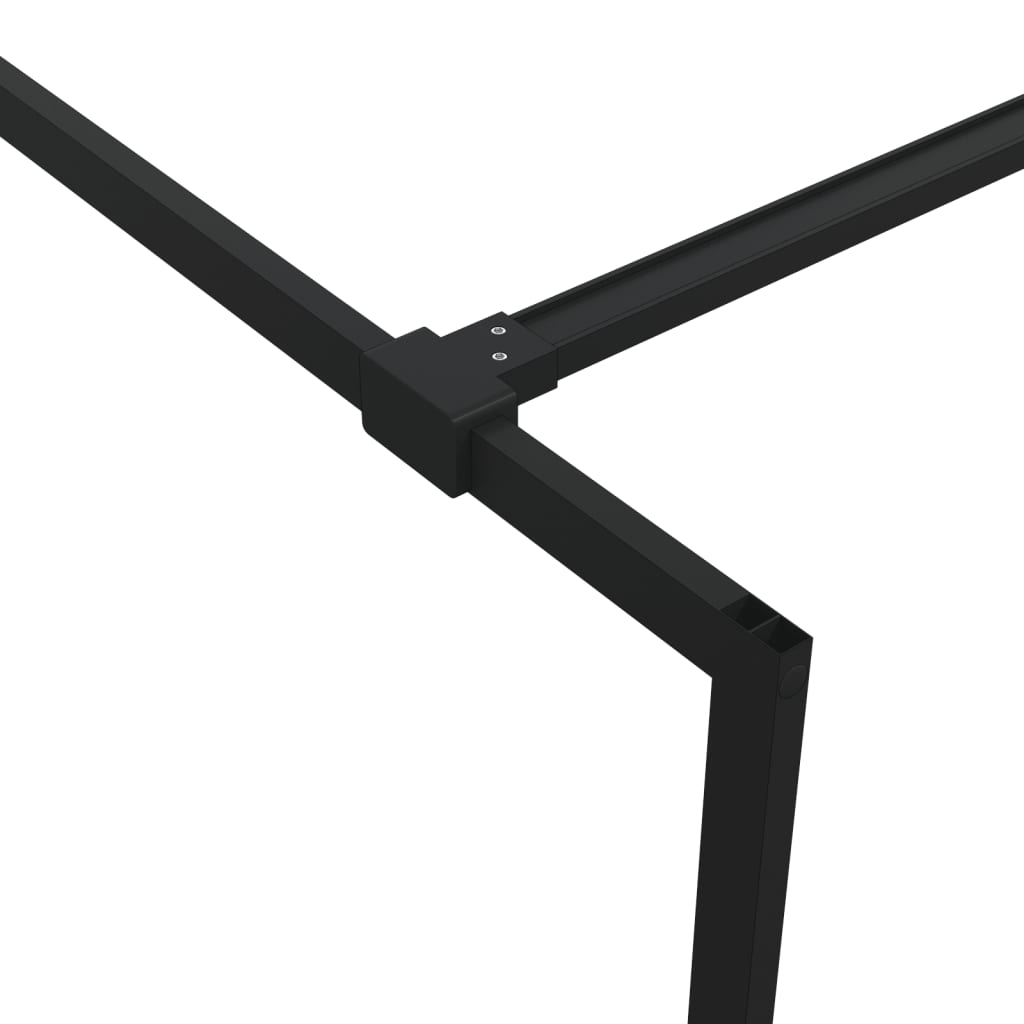 Inloopdouchewand 90x195 cm transparant ESG-glas zwart
