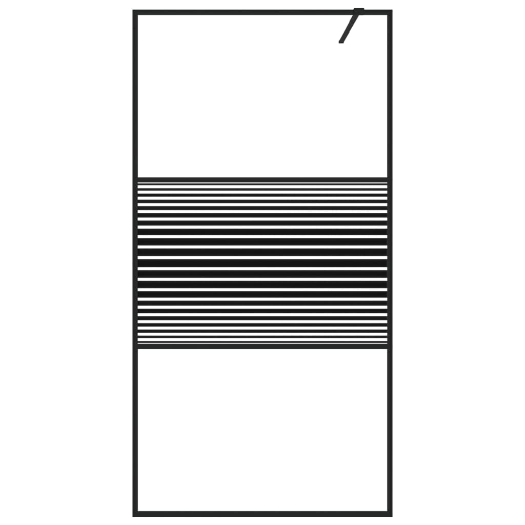 Inloopdouchewand 100x195 cm transparant ESG-glas zwart