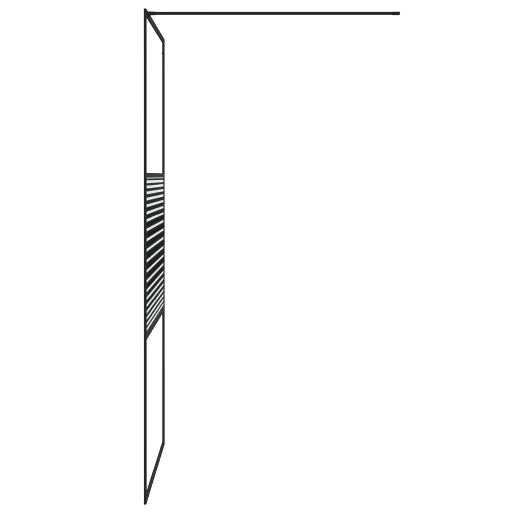 Inloopdouchewand 100x195 cm transparant ESG-glas zwart