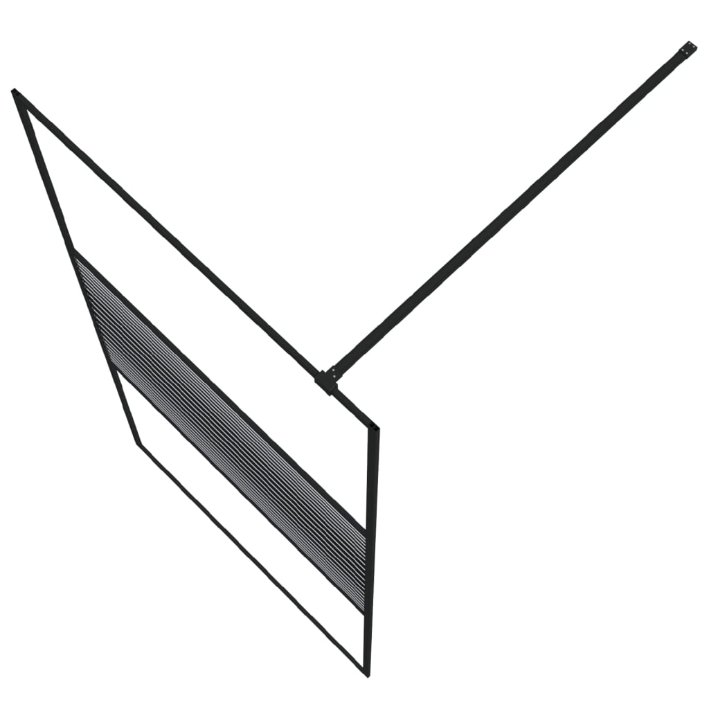 Inloopdouchewand 100x195 cm transparant ESG-glas zwart