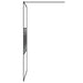 Inloopdouchewand 115x195 cm transparant ESG-glas zwart