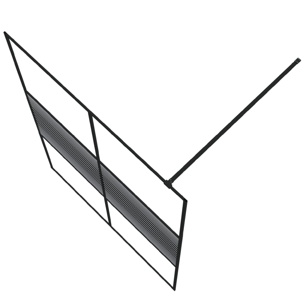 Inloopdouchewand 140x195 cm transparant ESG-glas zwart