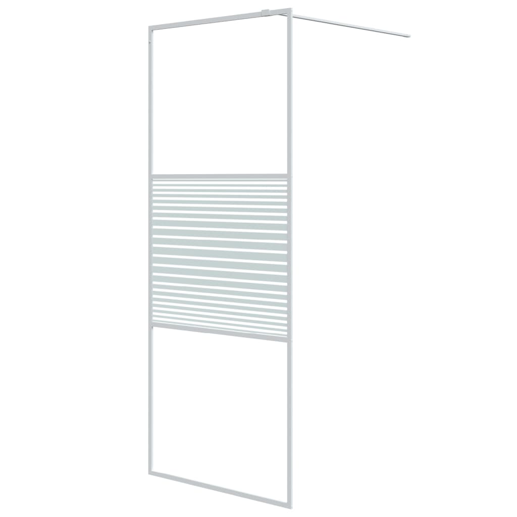 Inloopdouchewand 80x195 cm transparant ESG-glas wit