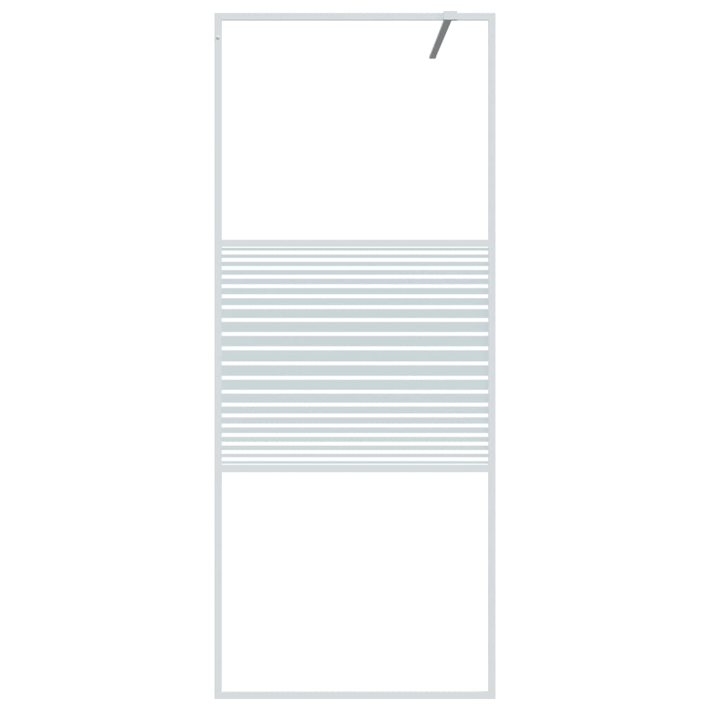 Inloopdouchewand 80x195 cm transparant ESG-glas wit