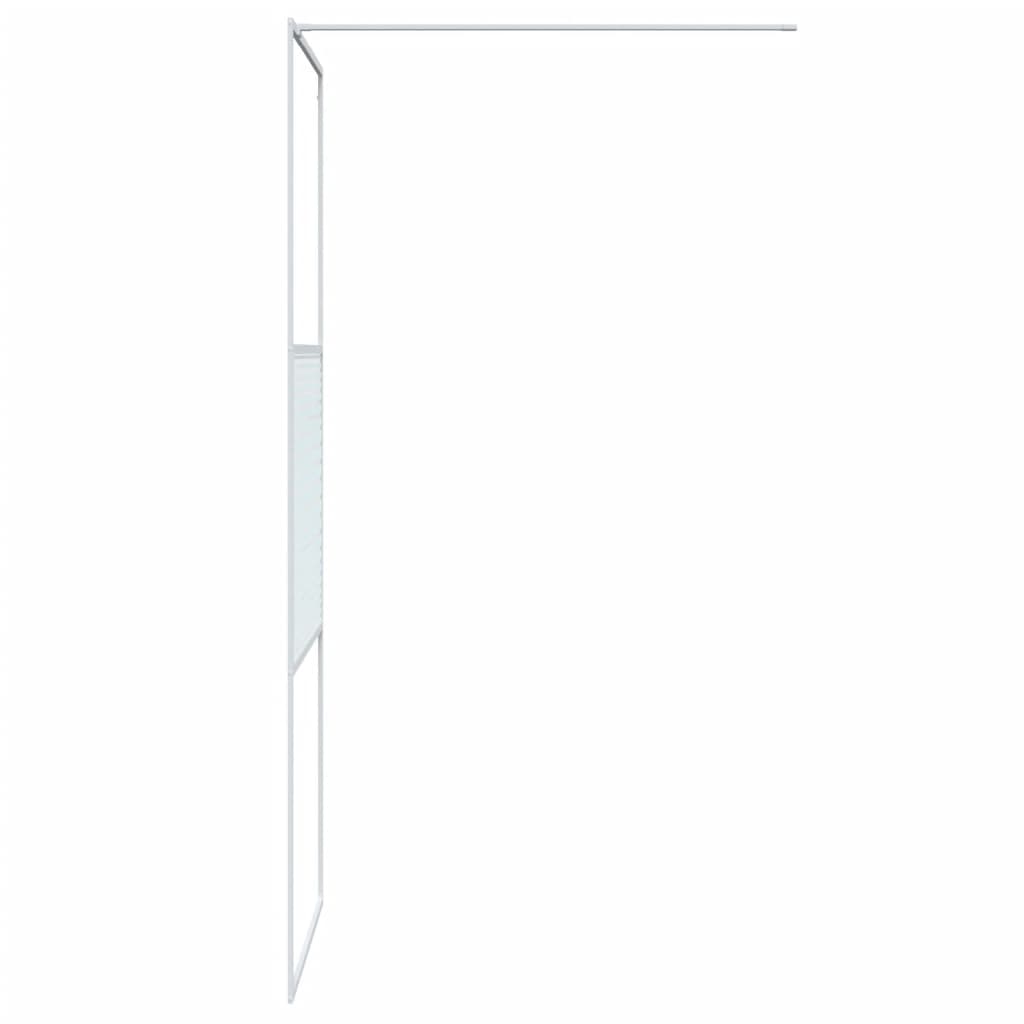 Inloopdouchewand 80x195 cm transparant ESG-glas wit