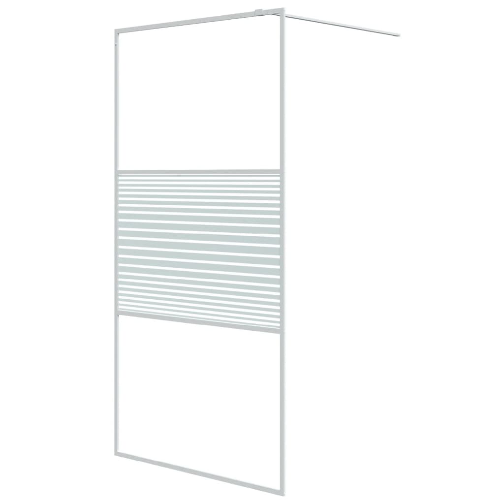 Inloopdouchewand 100x195 cm transparant ESG-glas wit