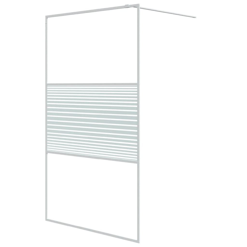 Inloopdouchewand 115x195 cm transparant ESG-glas wit