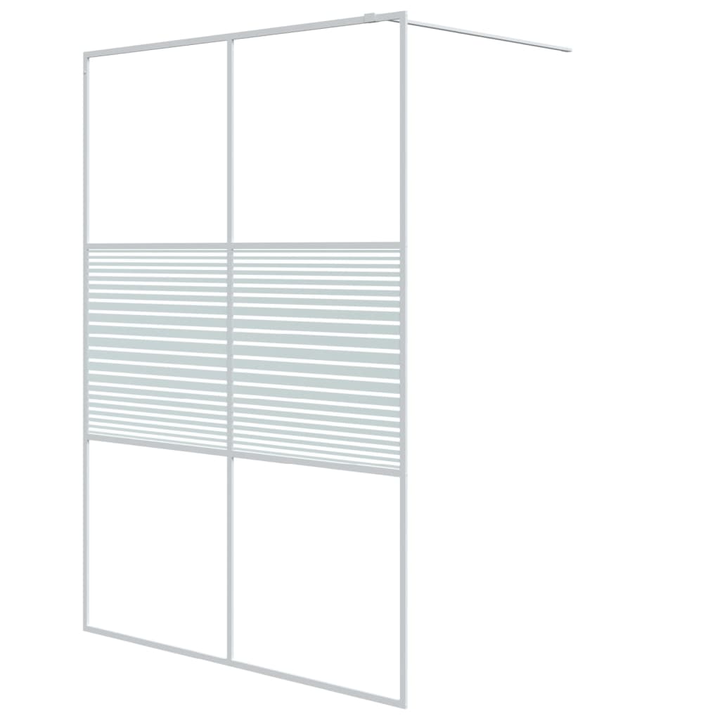 Inloopdouchewand 140x195 cm transparant ESG-glas wit