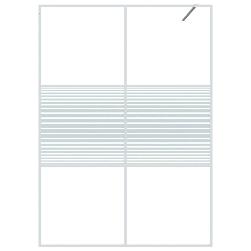 Inloopdouchewand 140x195 cm transparant ESG-glas wit