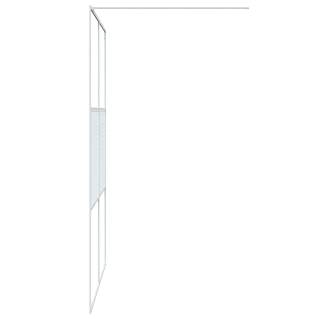 Inloopdouchewand 140x195 cm transparant ESG-glas wit