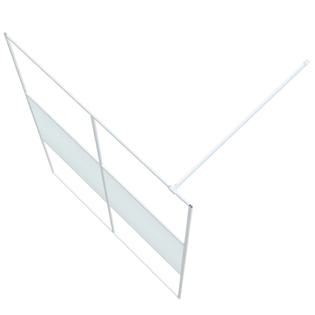 Inloopdouchewand 140x195 cm transparant ESG-glas wit